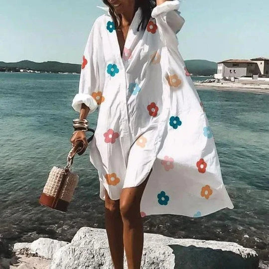 R&B | Lässiges Mittellanges Hemdkleid für Frauen