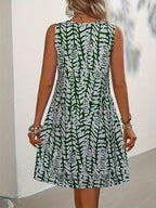 R&B | Sommerkleid mit Print Ohne Ärmel, V-Ausschnitt, A-Linie, Leicht und Elegant