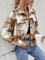 R&B | Karierter Kragenjacke mit Brusttaschen