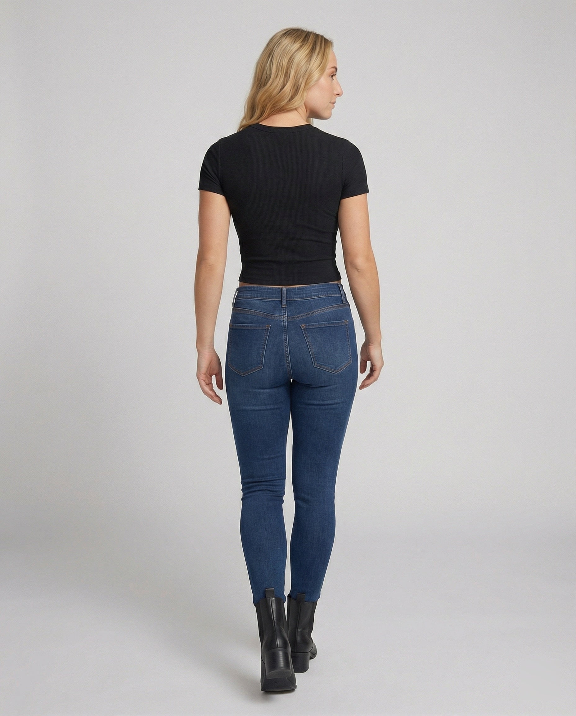 Damen T-Shirt Slim-Fit Elastisch Kurzarm Rundhals Einfarbig Sommer Basic