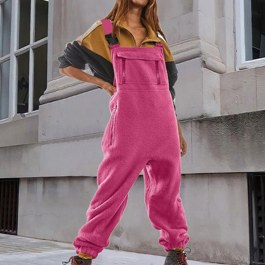 R&B | Damen Fleece Overall Mit Verstellbaren Trägern Stylisch Und Bequem