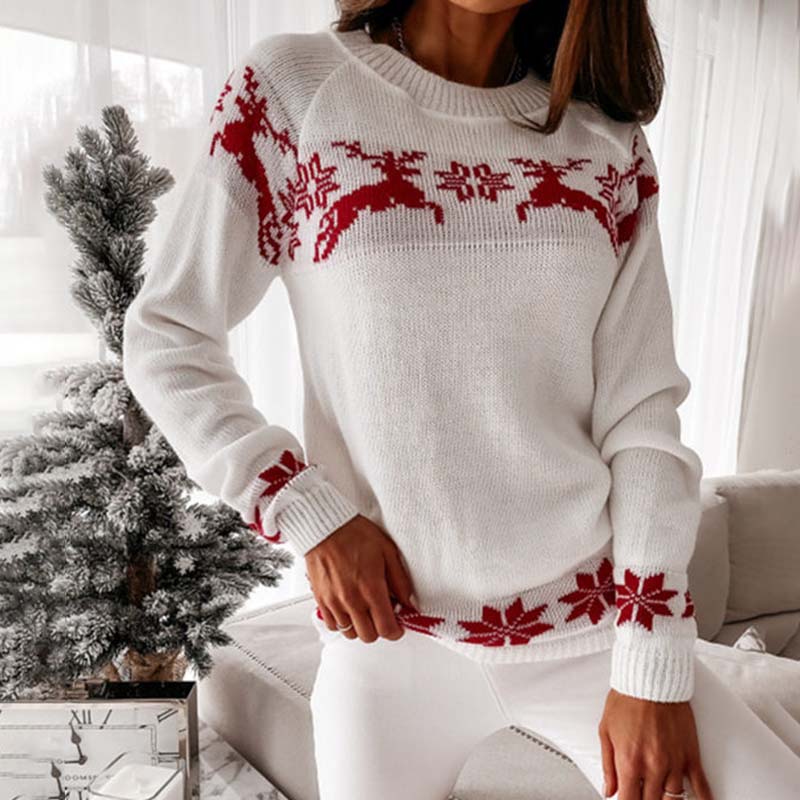 R&B | Weihnachtlicher Strickpullover Mit Klassischem Print