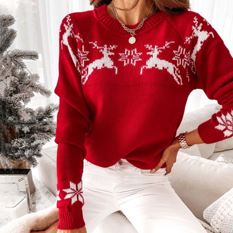 R&B | Weihnachtlicher Strickpullover Mit Klassischem Print