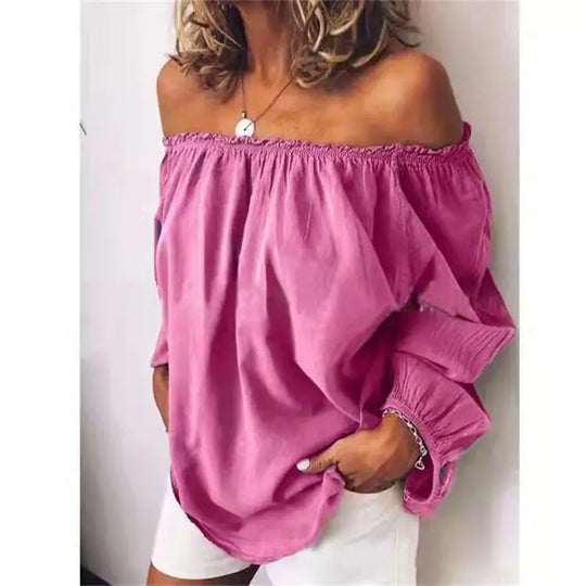 R&B | Off Shoulder Bluse mit Eleganten Ballonärmeln