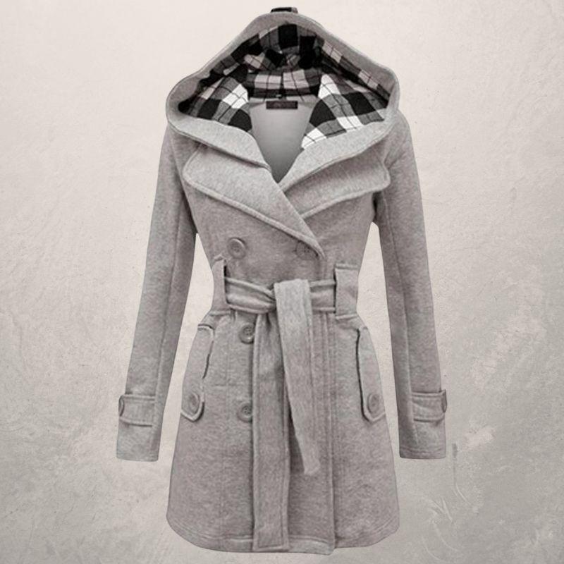 R&B | Trenchcoat - Zweireihig - Kapuze - Gürtelschnalle In Der Taille - Klassischer Schnitt