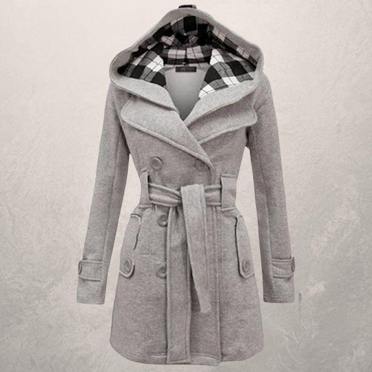 R&B | Trenchcoat - Zweireihig - Kapuze - Gürtelschnalle In Der Taille - Klassischer Schnitt