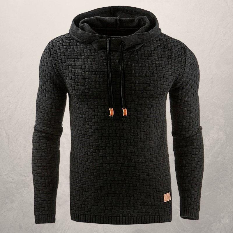 R&B | Kapuzenpullover Slim Passform Weiches Strickmaterial Karomuster Lange Ärmel
