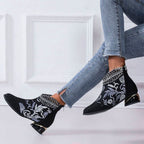 Bestickte Vintage-Stiefeletten R&B
