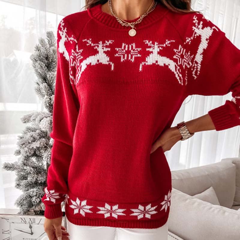 R&B | Weihnachtlicher Strickpullover Mit Klassischem Print