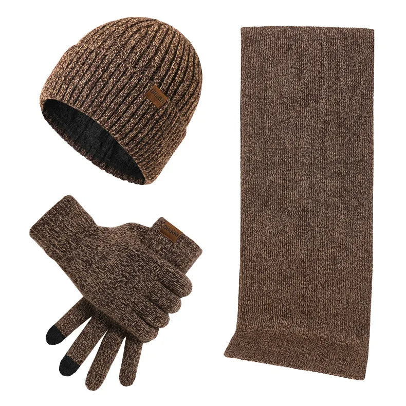 R&B - Lässiges Winterset mit Mütze, Schal und Handschuhen für Männer