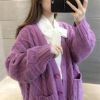 R&B | gestrickte Jacke Lang, dick und warm
