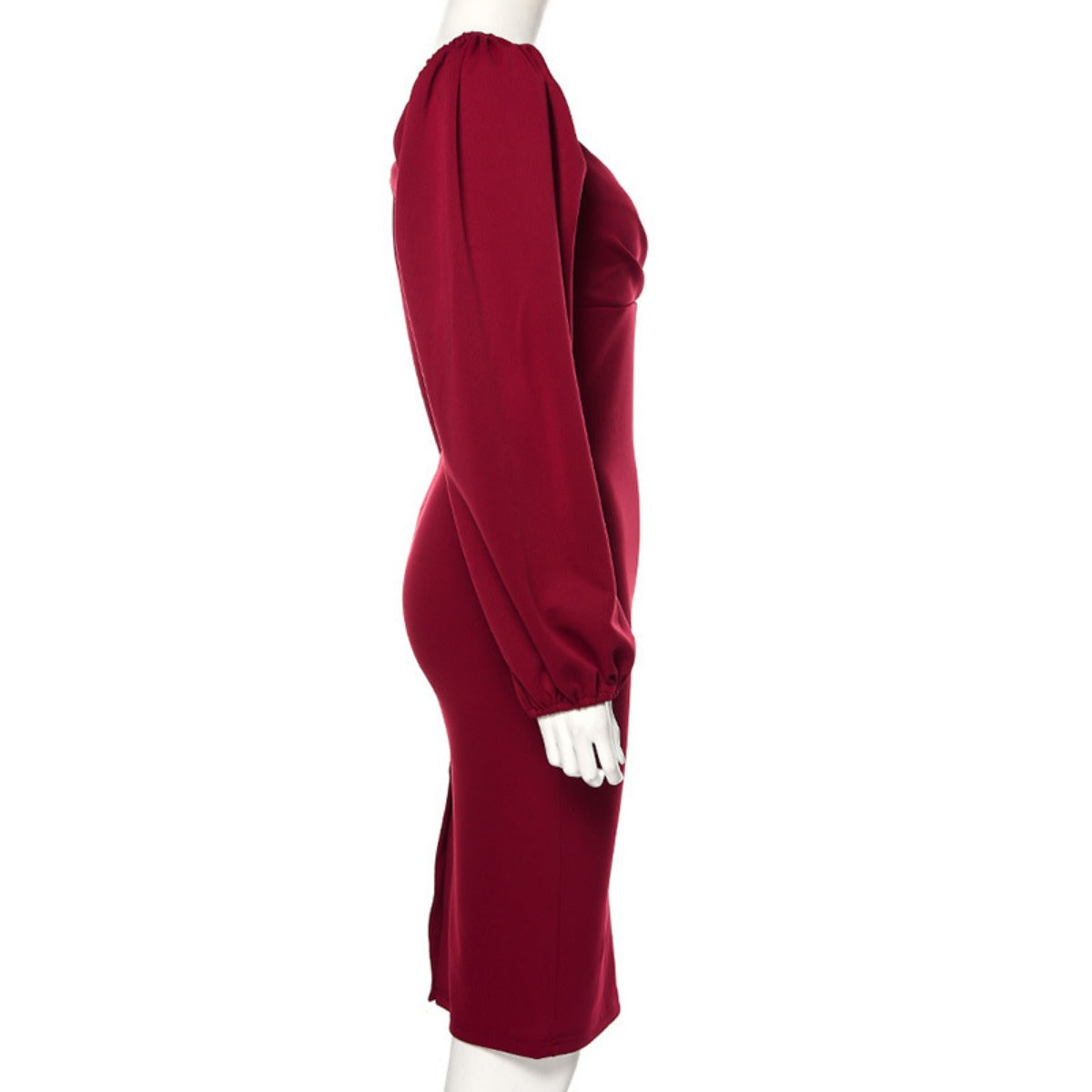 R&B | Ein-Wort-Schulter rückenfreies schlankes Kleid