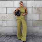 R&B | Halsoberteil Hose mit weitem Bein zweiteiliges Set