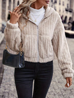 R&B | Fleecejacke Beige - Kuschelige Kurzjacke
