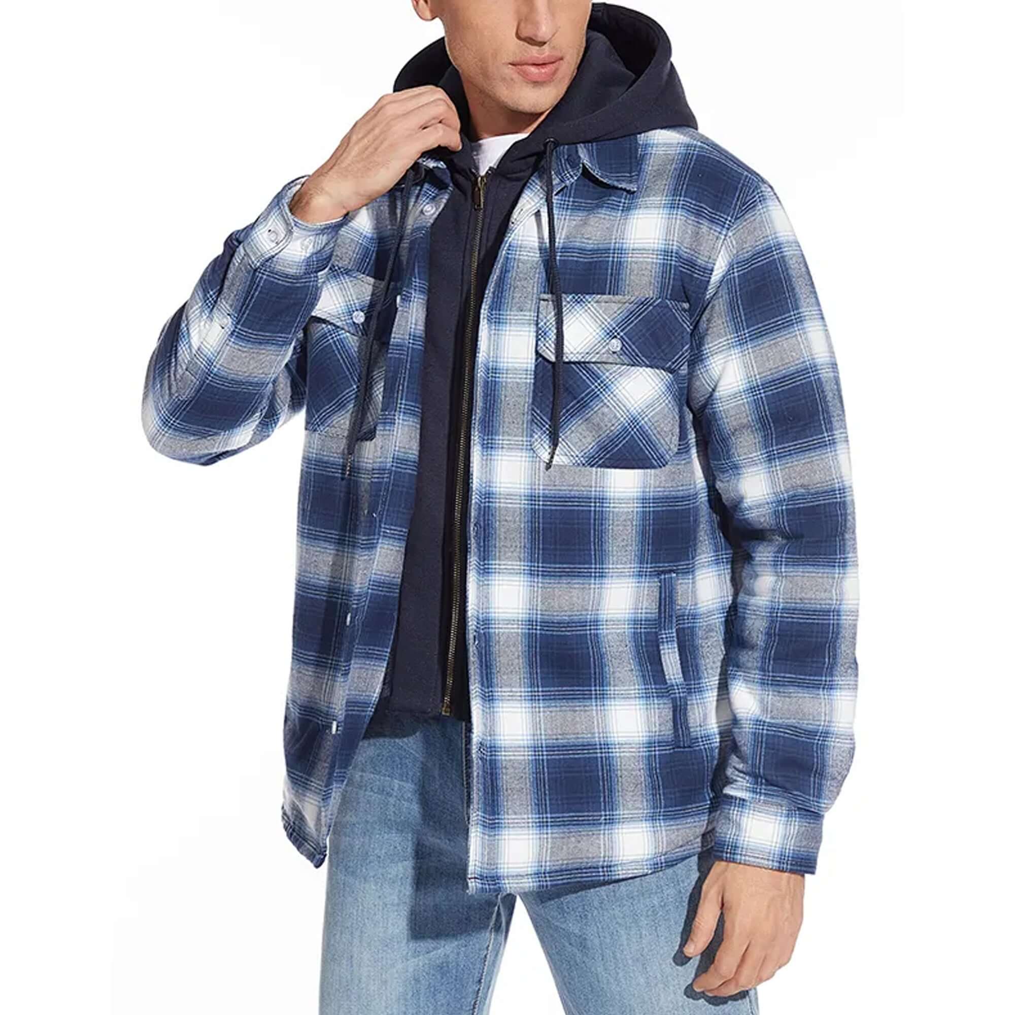 R&B | Herren Karierte Langarm Freizeitjacke
