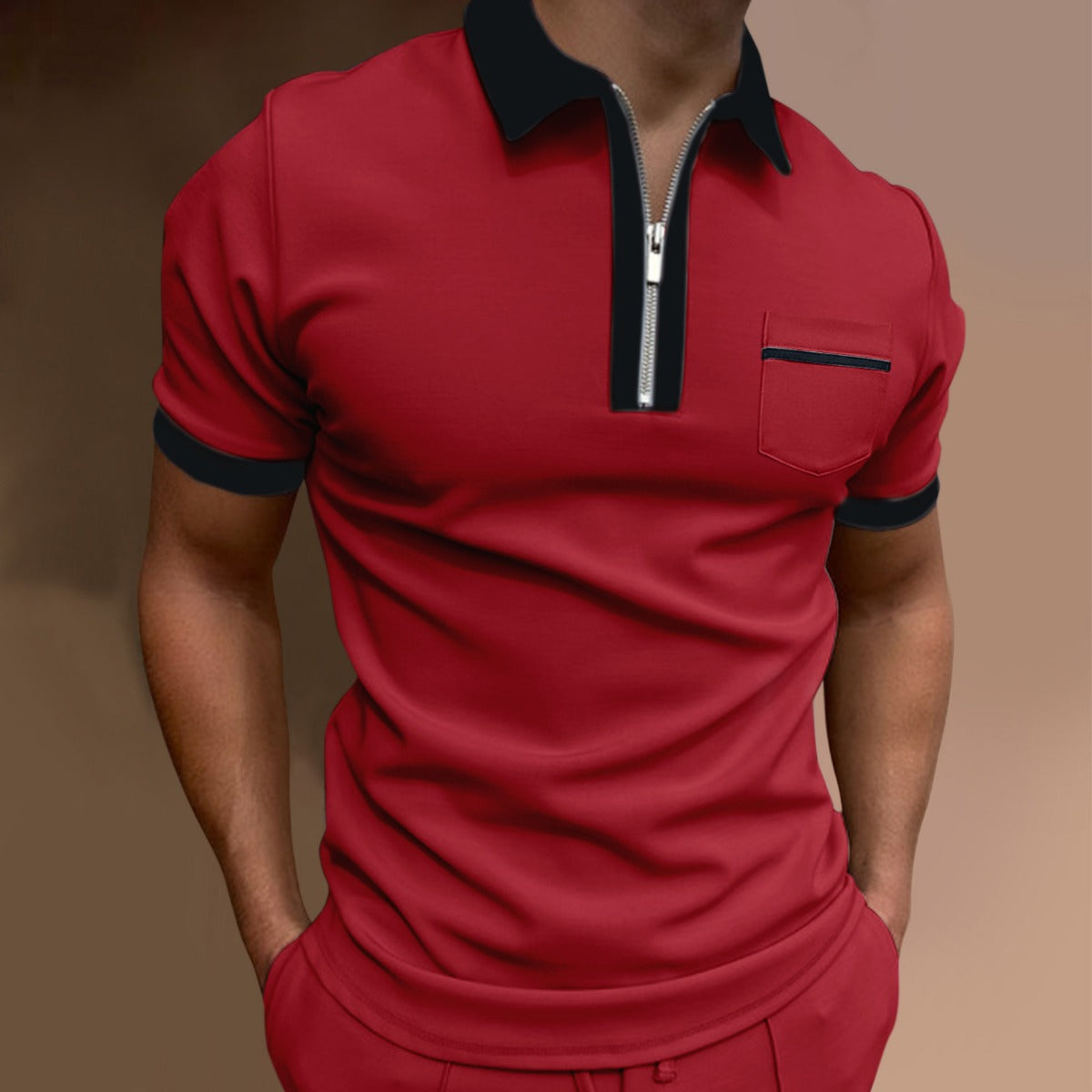 R&B | Schmal geschnittenes Taschen-Poloshirt