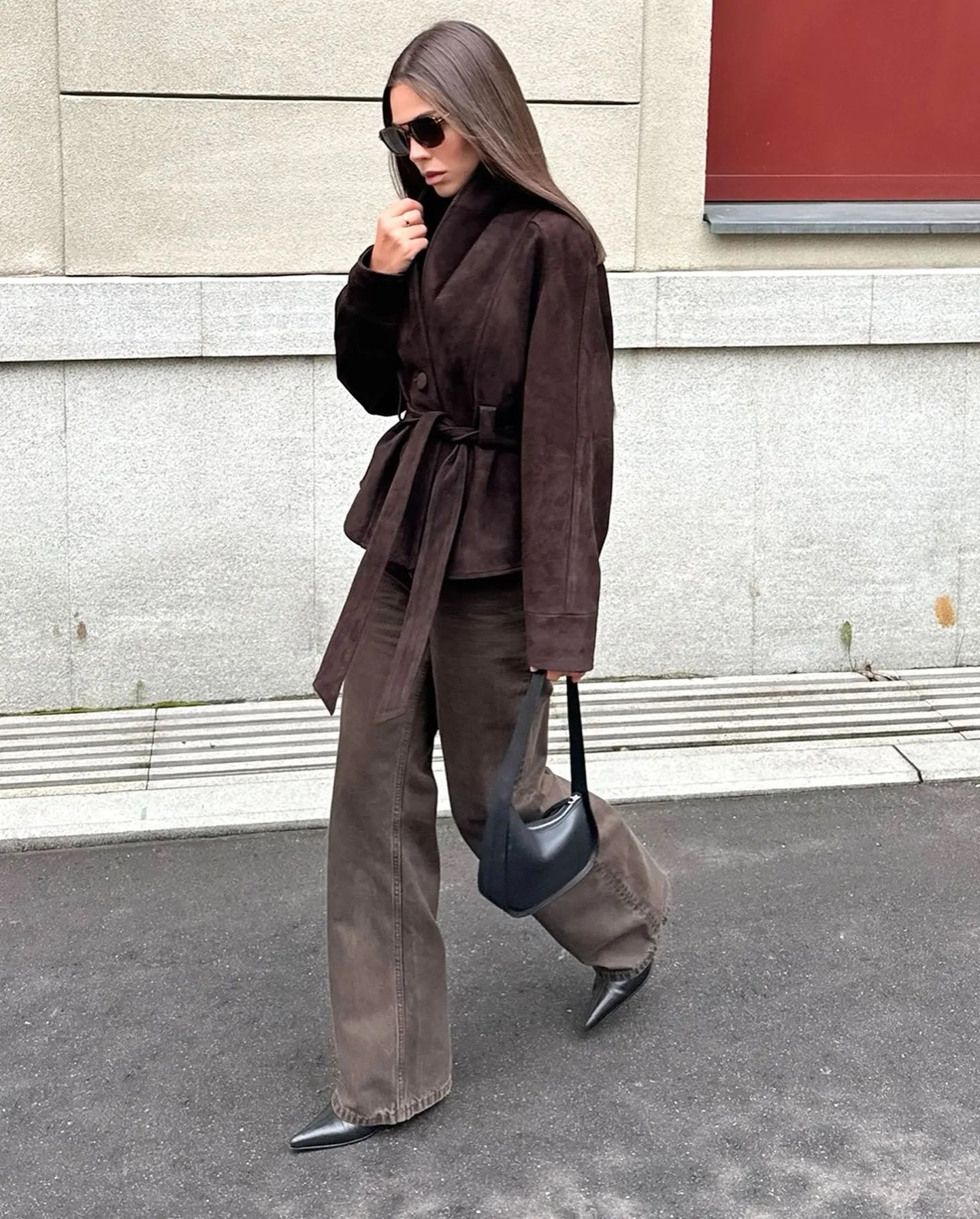 R&B | Retro Wildlederjacke mit langen Ärmeln