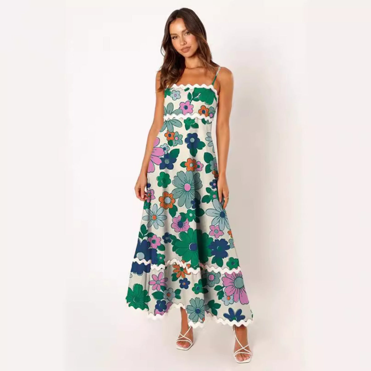R&B | Einfarbiges Spitzen-Hosenträger-Röhrentop-Kleid