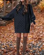 R&B | Kabelstrick Langarmkleid