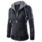 R&B | Herren vielseitige Kunstlederjacke mit Kapuze