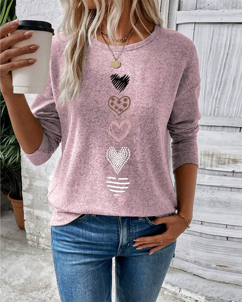 R&B | Langarm Rundhals LiR&Besherz Print