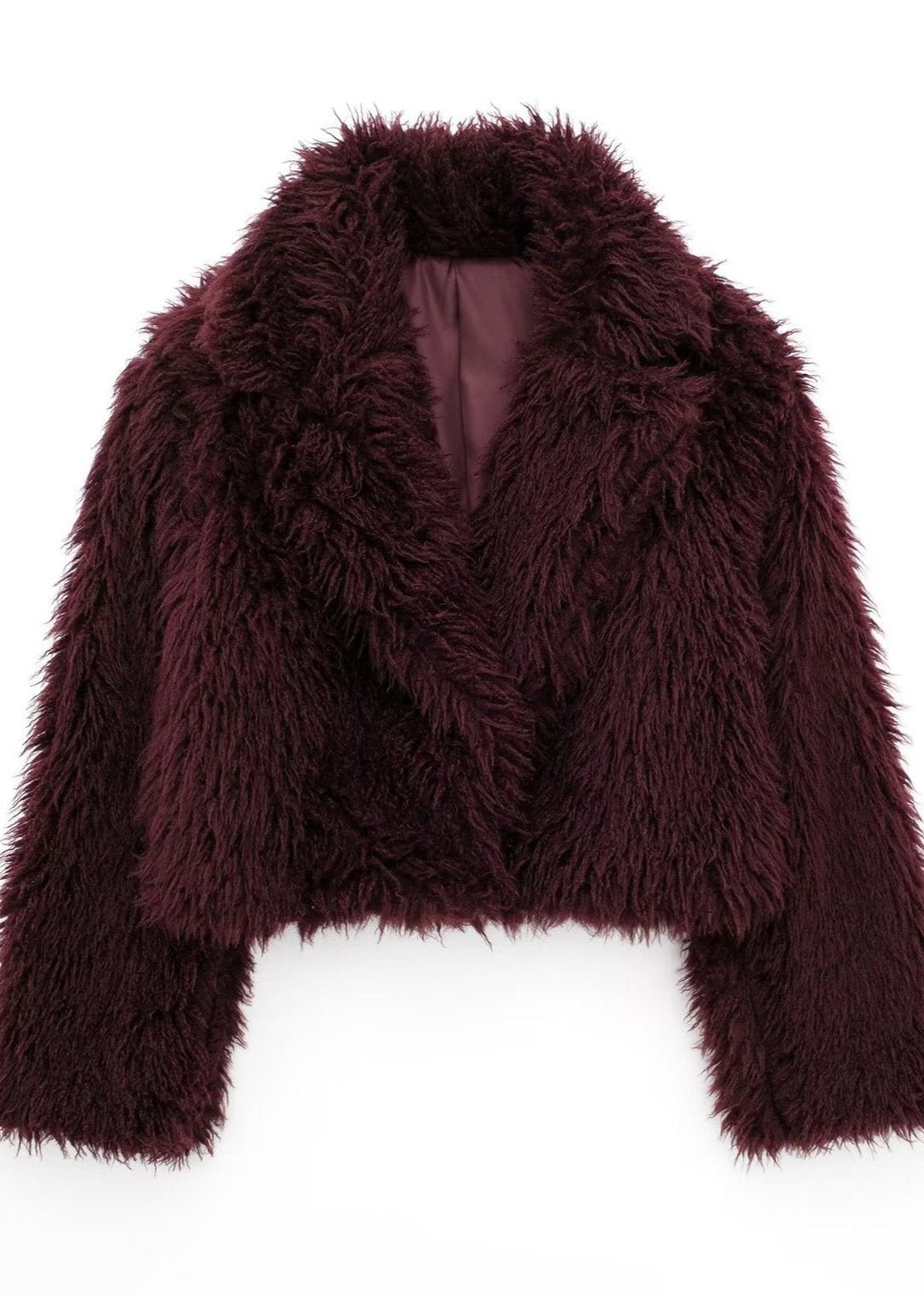 R&B | Kunstpelz Winterjacke in Burgunder