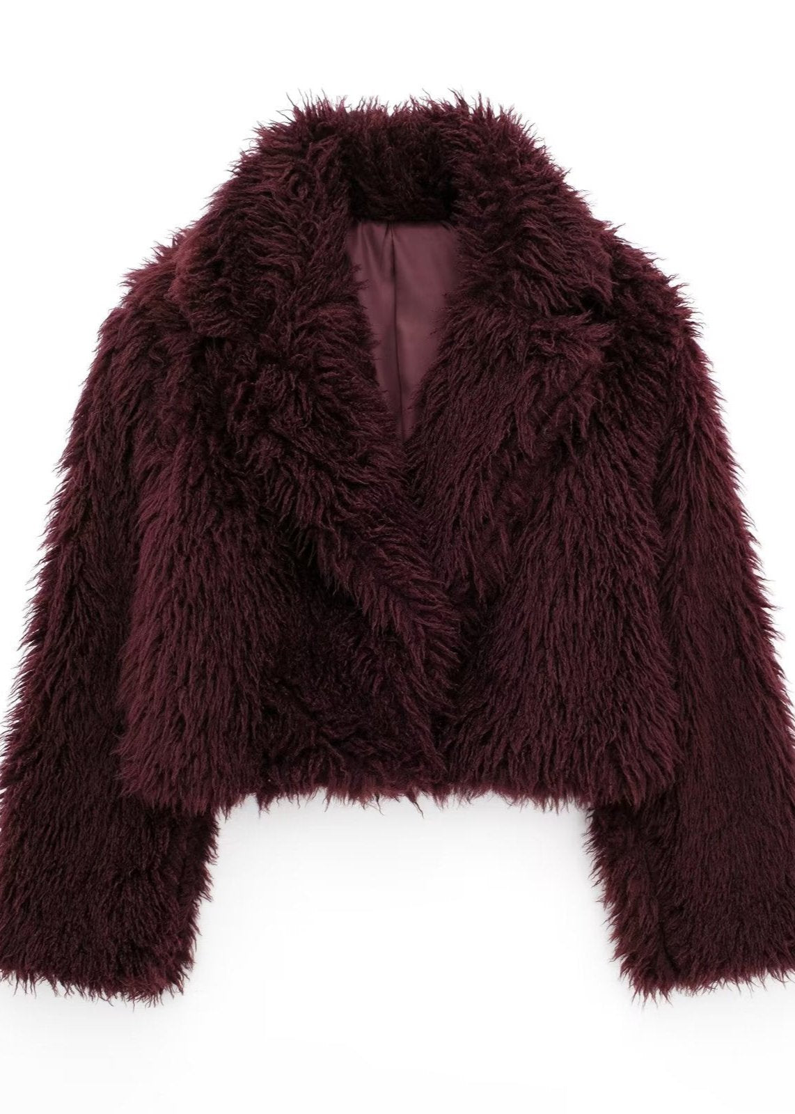 R&B | Kunstpelz Winterjacke in Burgunder