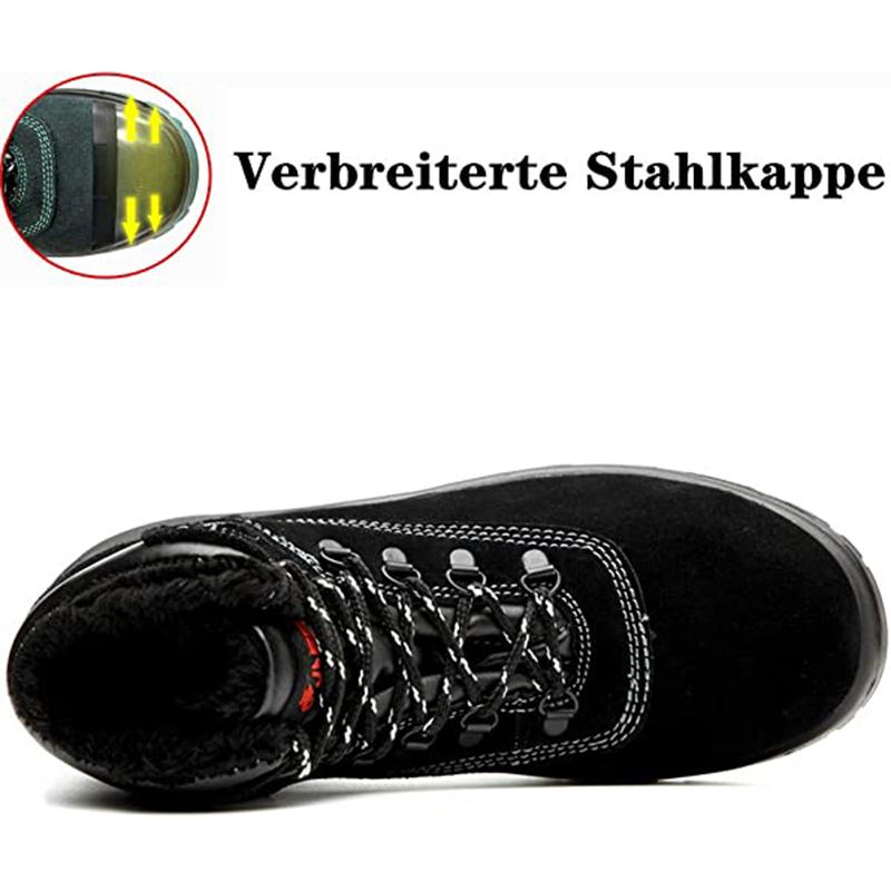 Wasserdicht Arbeitsschuhe Stahlkappe Schutzschuhe Warm Gefüttert Sicherheitsstiefel R&B