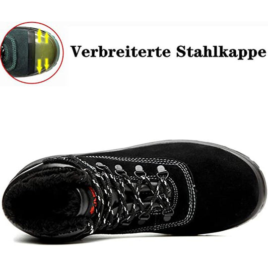 Wasserdicht Arbeitsschuhe Stahlkappe Schutzschuhe Warm Gefüttert Sicherheitsstiefel R&B