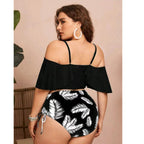 R&B | Großer geteilter Bikini mit Kordelzug und Rüschen