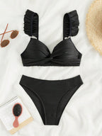 R&B | Einfarbiger Flash-Strand-Bikini