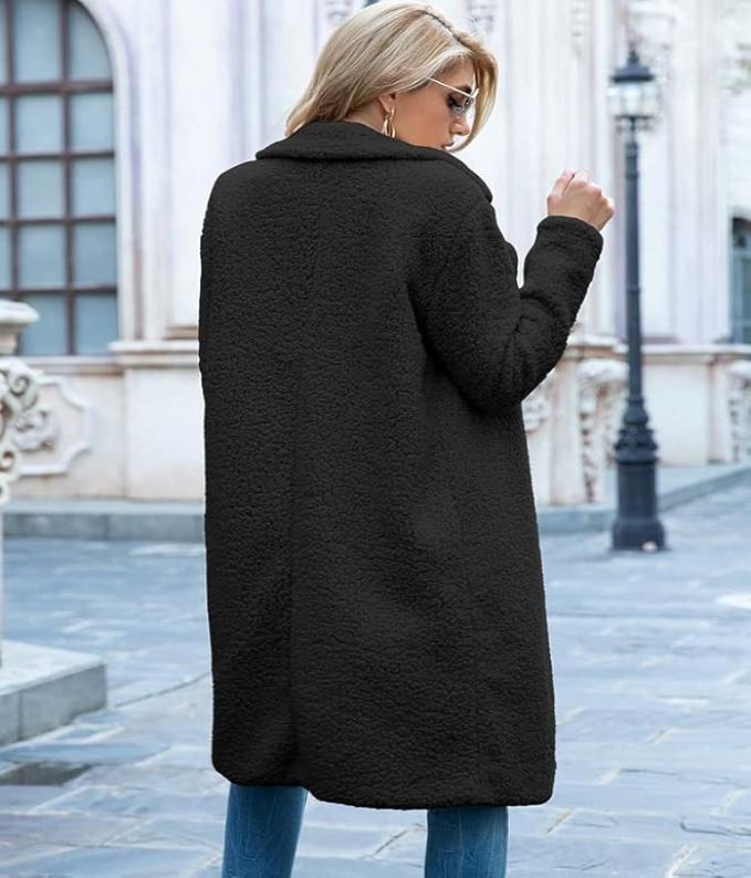 R&B | lange Teddyjack Damen - warmer Winter Oversized Mantel