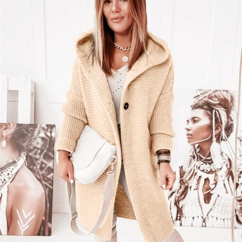 R&B | Eleganter Damen Cardigan Mit Kapuze Kaschmir Look