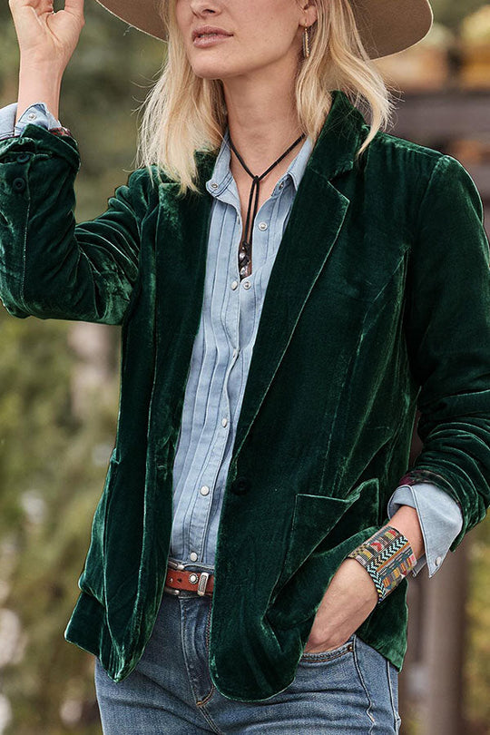 R&B | Samt Cropped Top kleine Blazer