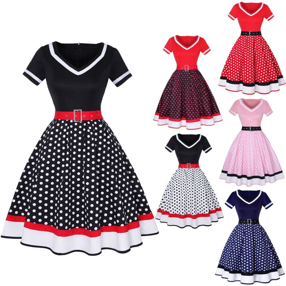 R&B | Vintage Hepburn Polka Dot Kleid
