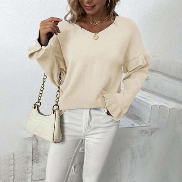 R&B | Einfarbiger Strickpullover Für Kalte Tage