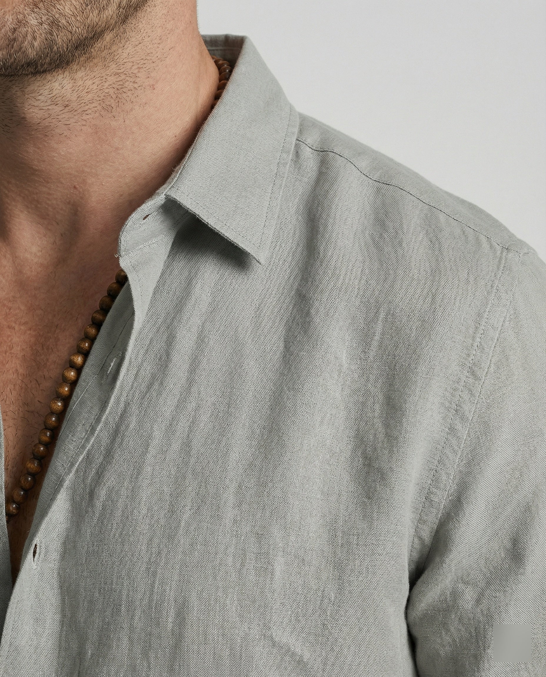 Herren Leinenhemd Sommer Mao Kragen