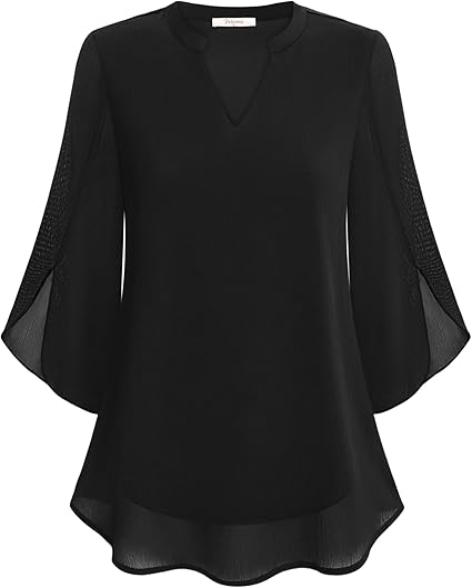 R&B | Doppelter Schichten Chiffon-Bluse