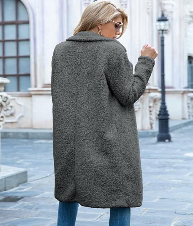 R&B | lange Teddyjack Damen - warmer Winter Oversized Mantel