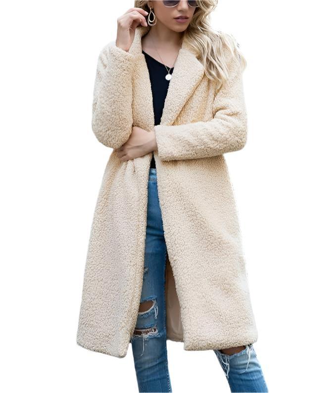 R&B | lange Teddyjack Damen - warmer Winter Oversized Mantel