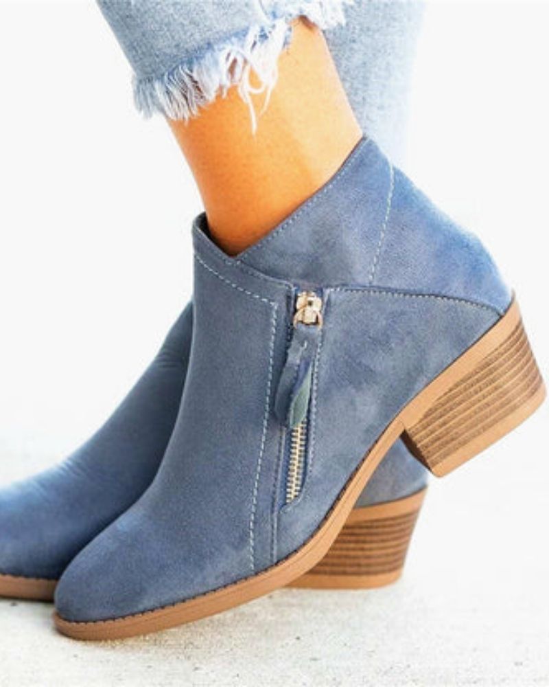 R&B | Wildlederstiefel mit Dicken Absätzen