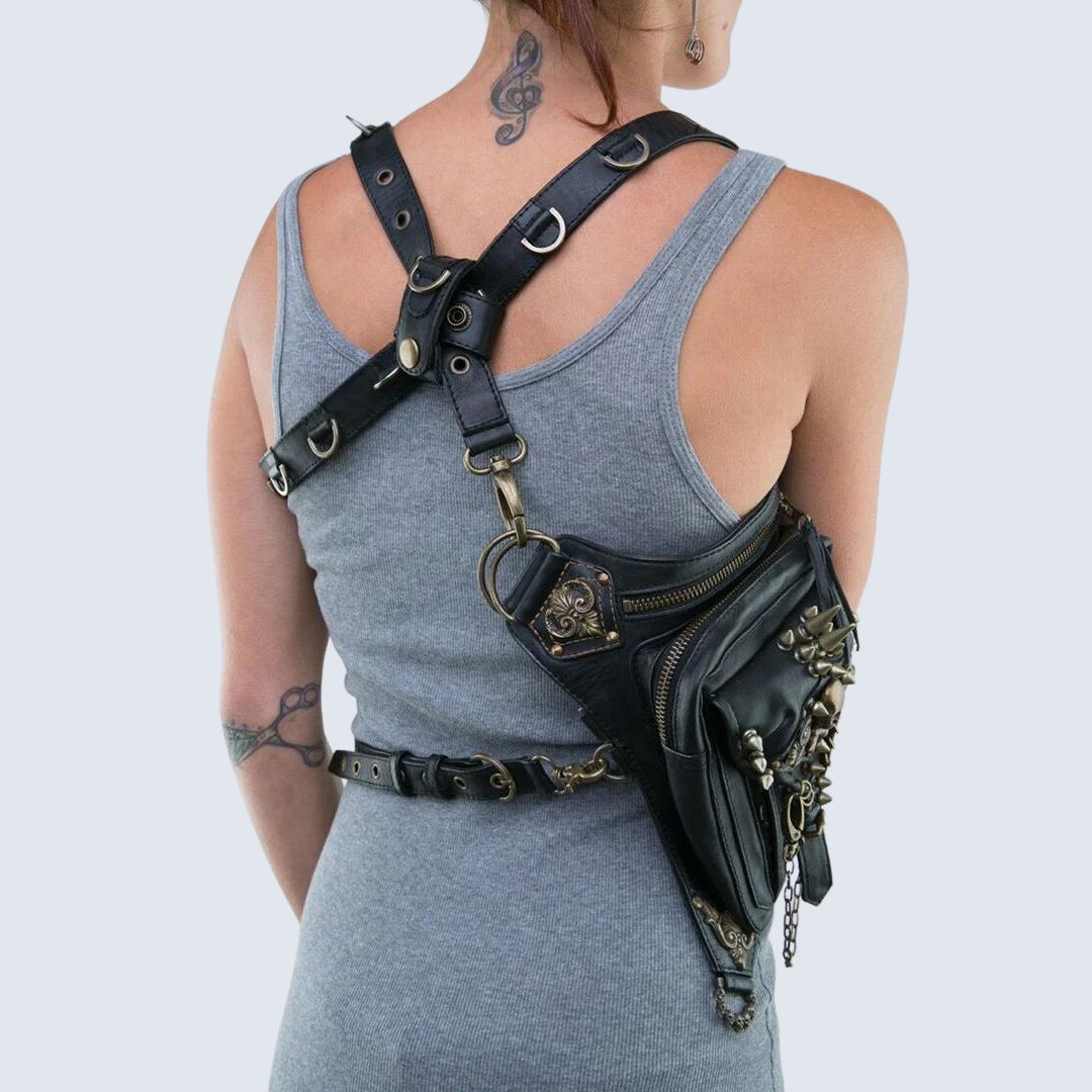R&B | Gothic Gürteltasche mit Totenkopf-Verzierungen