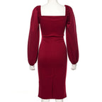 R&B | Ein-Wort-Schulter rückenfreies schlankes Kleid