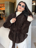 R&B | Retro Wildlederjacke mit langen Ärmeln