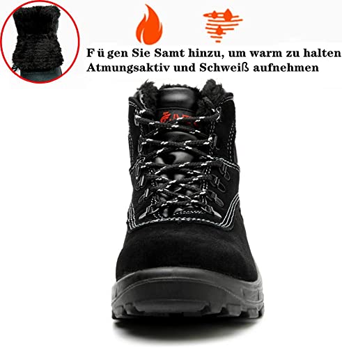 Wasserdicht Arbeitsschuhe Stahlkappe Schutzschuhe Warm Gefüttert Sicherheitsstiefel R&B