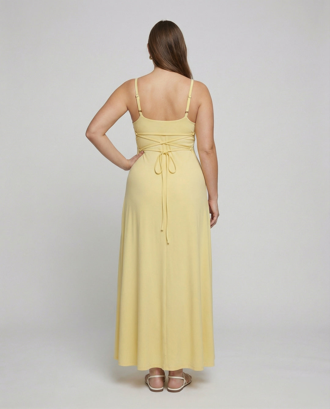R&B | Lange Drapierte Kleid mit Eingebautem Bh