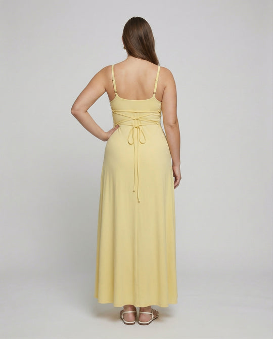 R&B | Lange Drapierte Kleid mit Eingebautem Bh