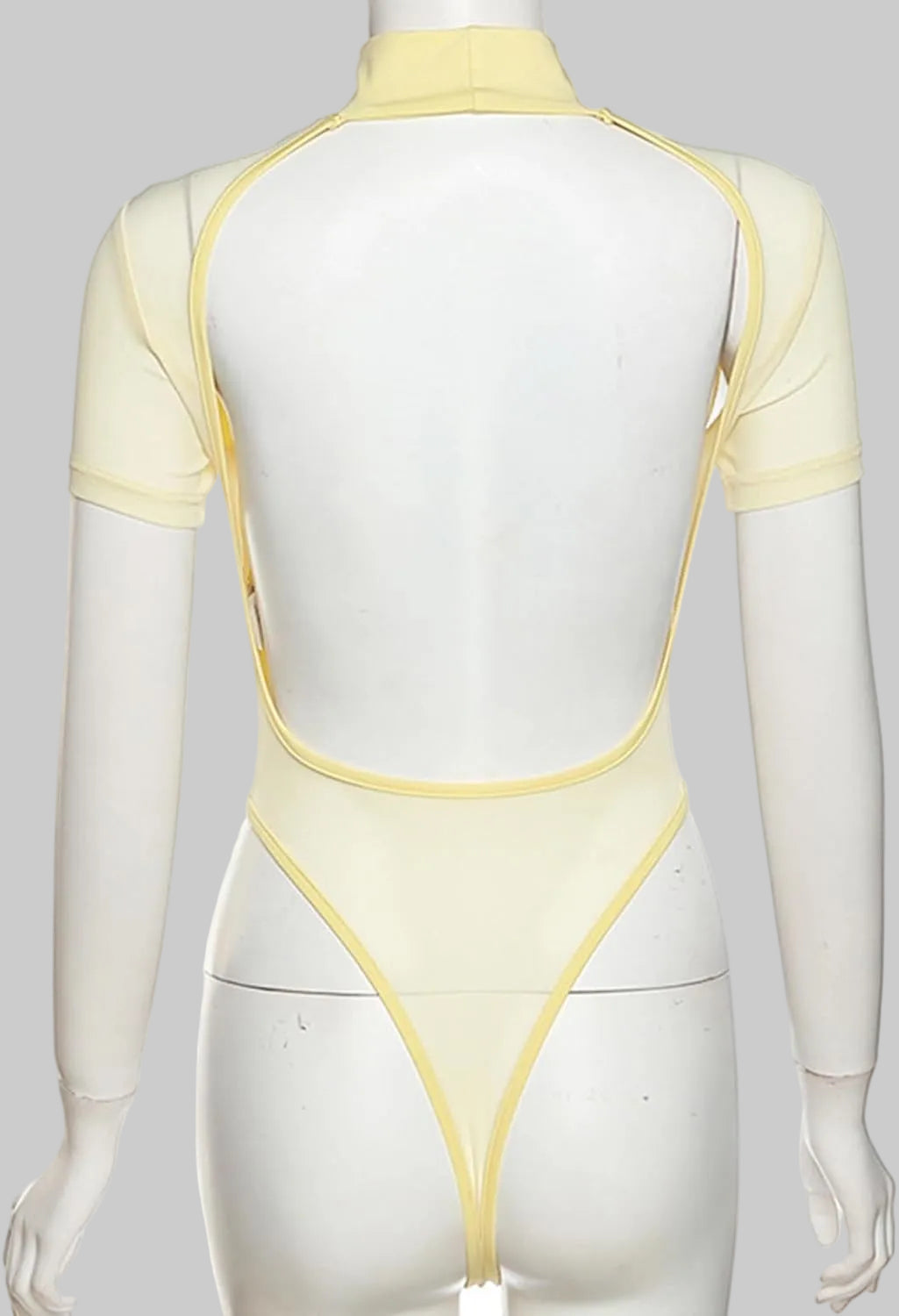 Damen Figurbetonter Body mit hohem Kragen R&B