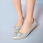 Funkelnde Strass Ballerina Flache Schuhe - Yelena R&B