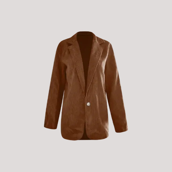 Damen Strukturierter Cord-Blazer mit eleganten Knopfdetails R&B